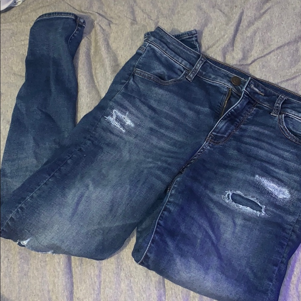 american eagle size 10 dark wash jeans